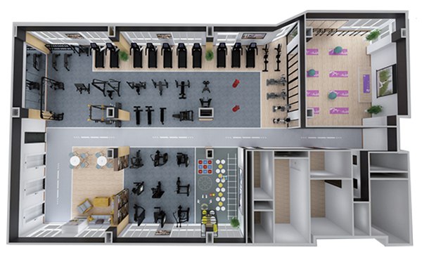 200-500平方健身房配置方案-广西球王会体育健身器材有限公司